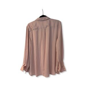 Vince Camuto,  satin feel fabric button down loose shirt